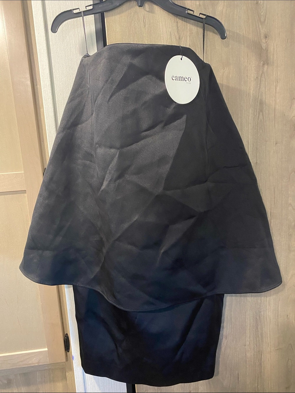 Cameo Black A-Line Layered Overlay dress